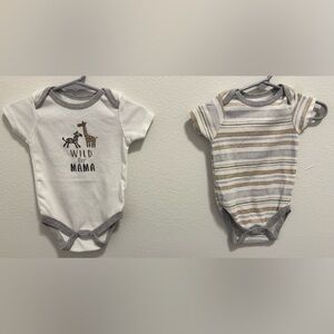 Chick Pea Kids Bodysuit Set - Gray and White
